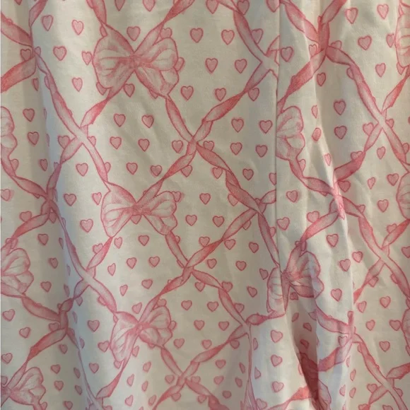 LoveShackFancy Roller Rabbit Pink Heart & Bow-Print Pajama Pants! Like new!large - Picture 2 of 5